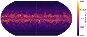 Carte des nuages de roche dans l'atmosphère d'une naine brune