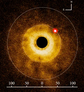 First planet discovered using the JWST's French coronagraph