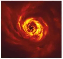 First observation of the rotation of a protoplanetary disc